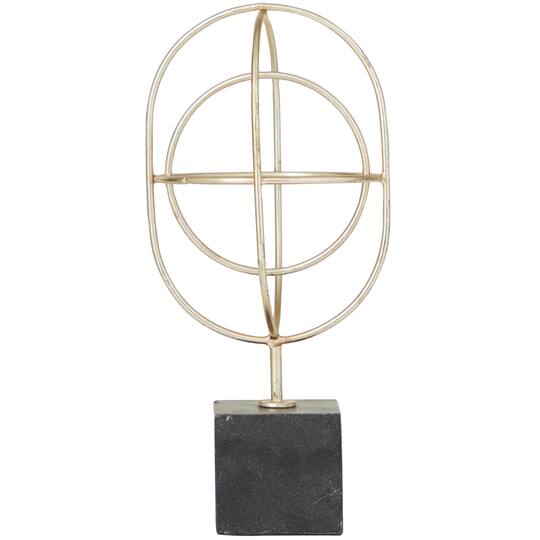 CosmoLiving by Cosmopolitan Gold Marble Contemporary Sculpture